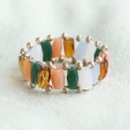 Trendy rings made of top faceted tube beads